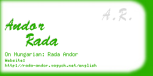 andor rada business card